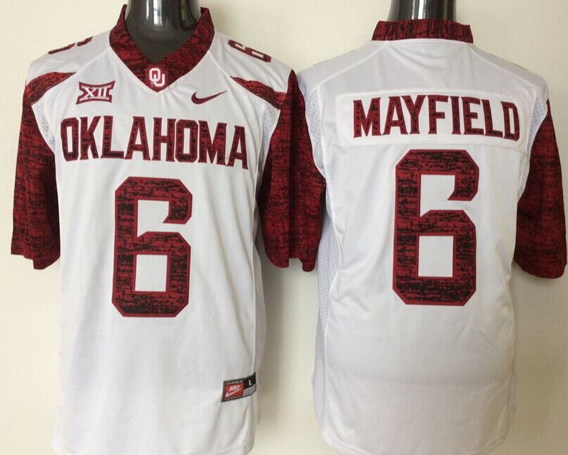 NCAA Youth Oklahoma Sooners White Limited 6 Mayfield jerseys